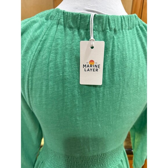 Marine Layer Florence Vintage Slub MIDI Dress Green Spruce Size S NWT - Picture 6 of 7